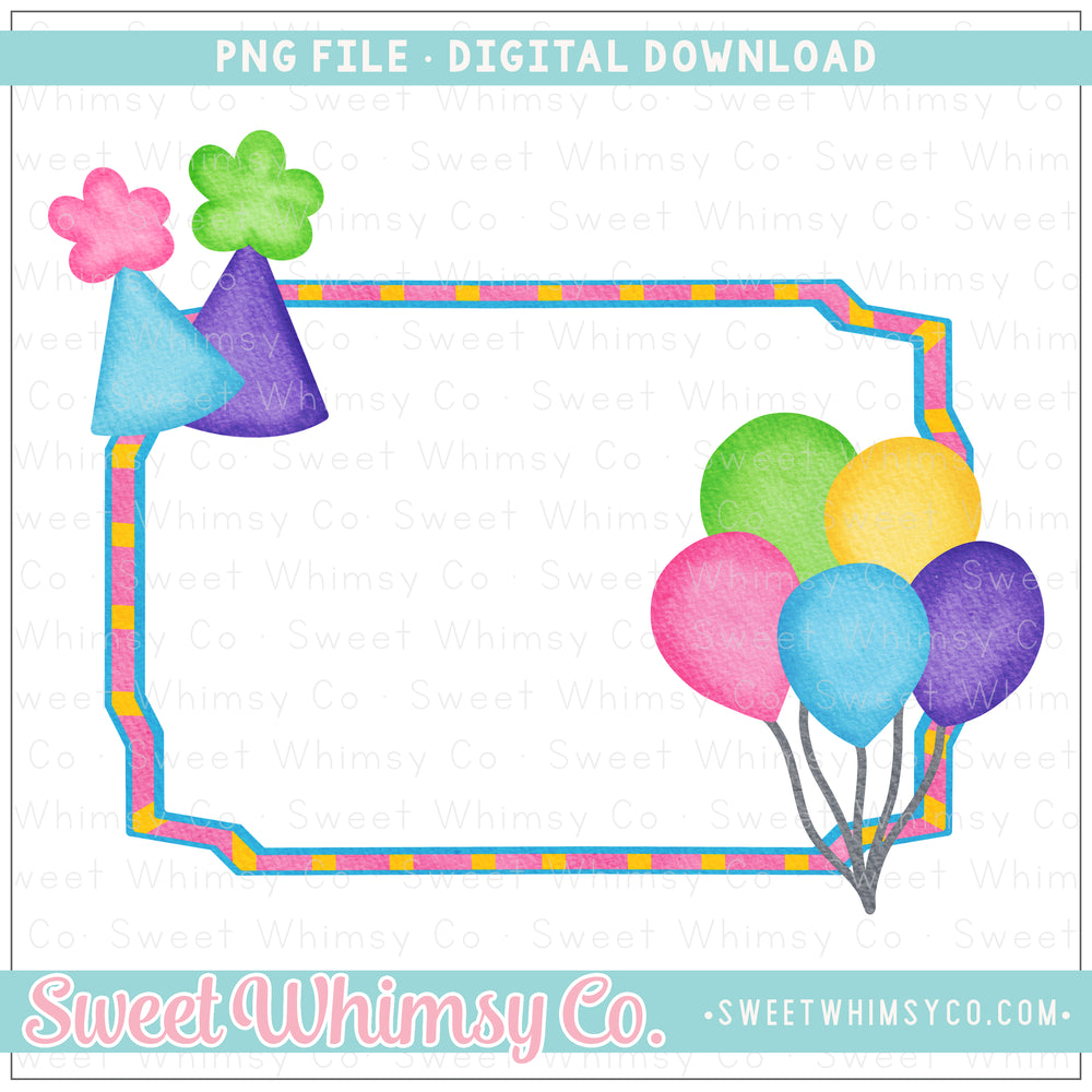 Pink & Purple Party Frame PNG
