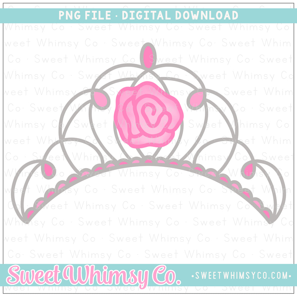 Pink Rose Sleeping Princess Crown PNG