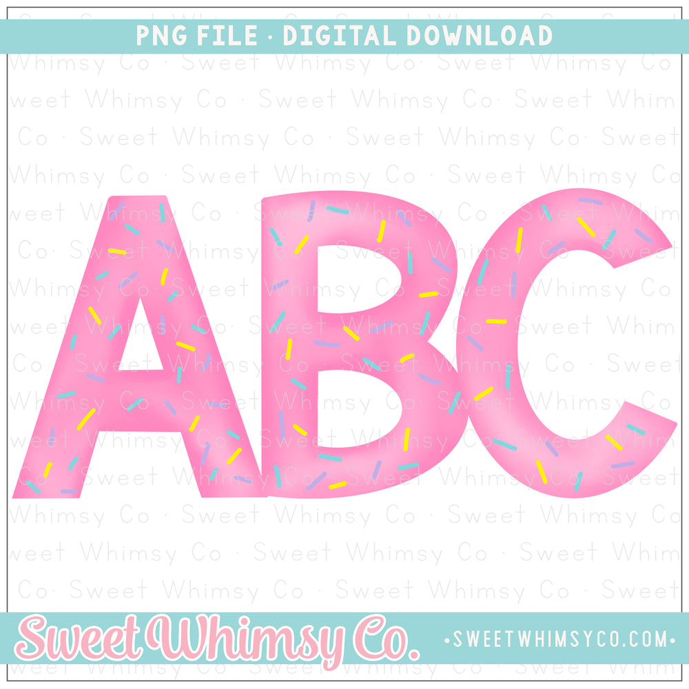 Pink Sprinkle PNG Alphabet