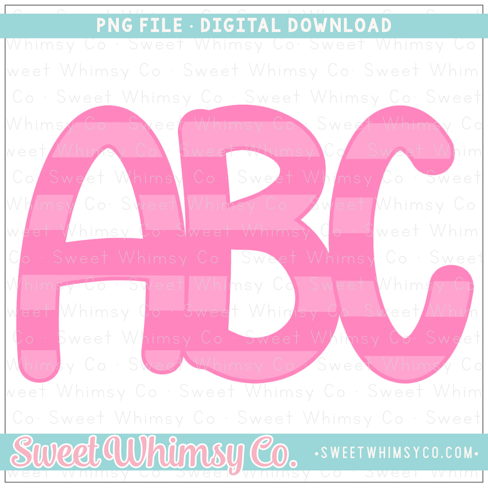 Pink Stripe PNG Alphabet