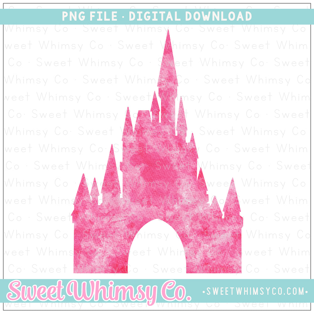 Pink Watercolor Castle PNG