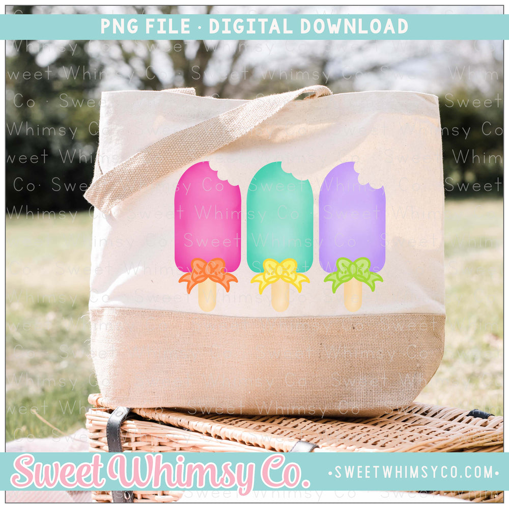 Popsicle Bites Trio With Bows PNG