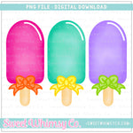 Popsicle Trio With Bows PNG