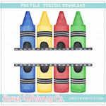 Primary Split Crayons Black PNG