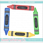 Primary Crayon Frame PNG