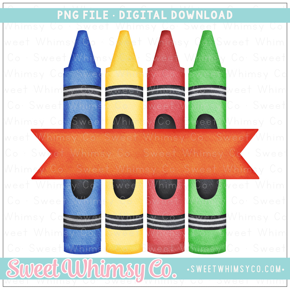 Primary Crayons Ribbon PNG