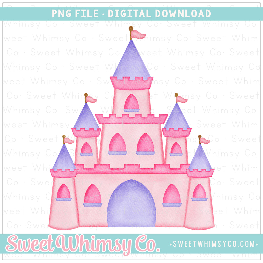 Princess Castle Pink Purple PNG
