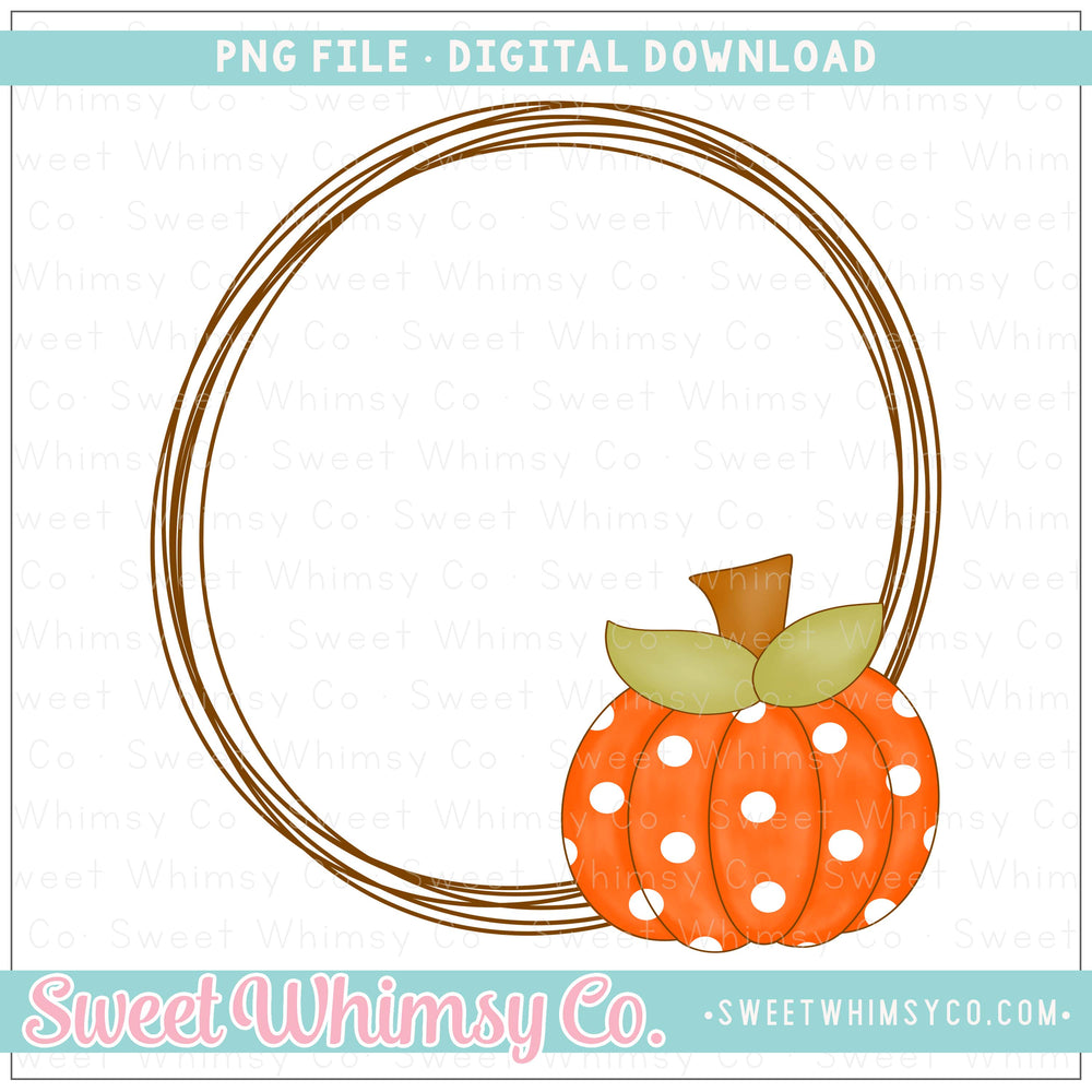 Pumpkin Circle Sketch Frame PNG