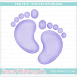 Purple Baby Footprints PNG