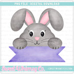 Purple Peeking Bunny PNG