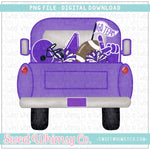 Purple & White Football Pickup Truck PNG