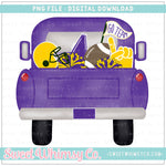 Purple & Yellow Gold Football Pickup Truck PNG