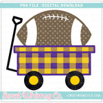 Purple & Yellow Gold Football Wagon PNG