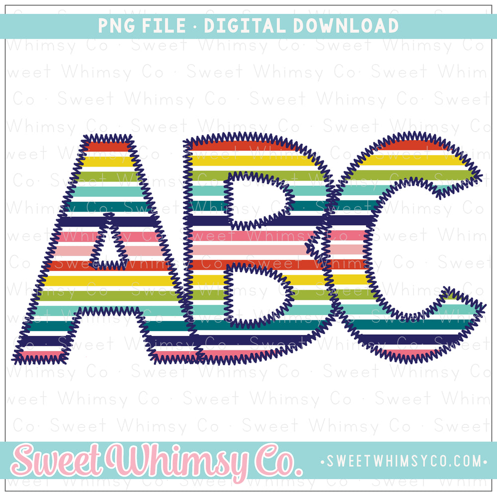 Rainbow Stripe PNG Alphabet