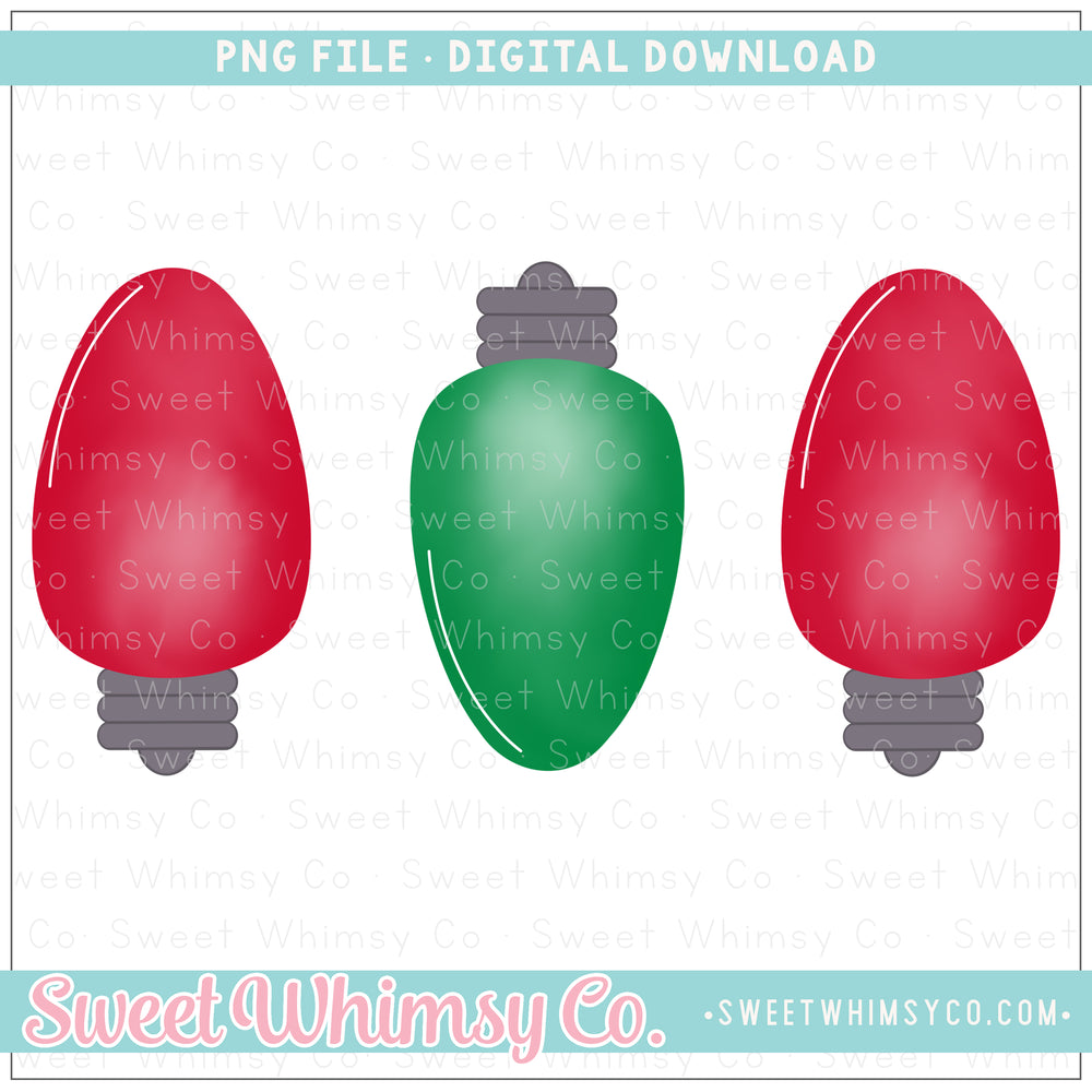 Red & Green Christmas Light Trio PNG