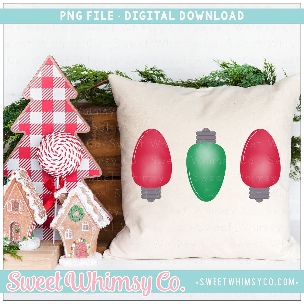 Red & Green Christmas Light Trio PNG