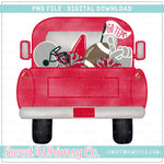Red & Grey Football Pickup Truck PNG