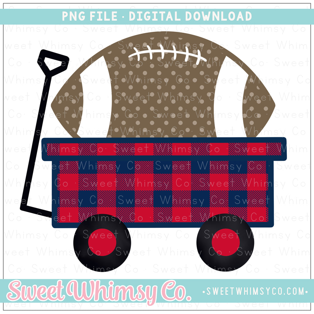 Red & Navy Football Wagon PNG