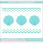 Seashell Turquoise Faux Smocked PNG