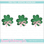 Shamrock Pink Bow Trio PNG