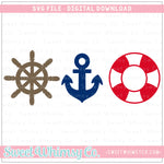 Ship Wheel Anchor Life Preserver SVG