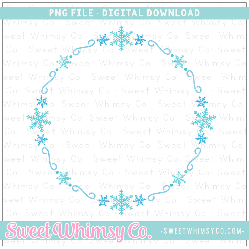 Snowflake Circle Frame PNG