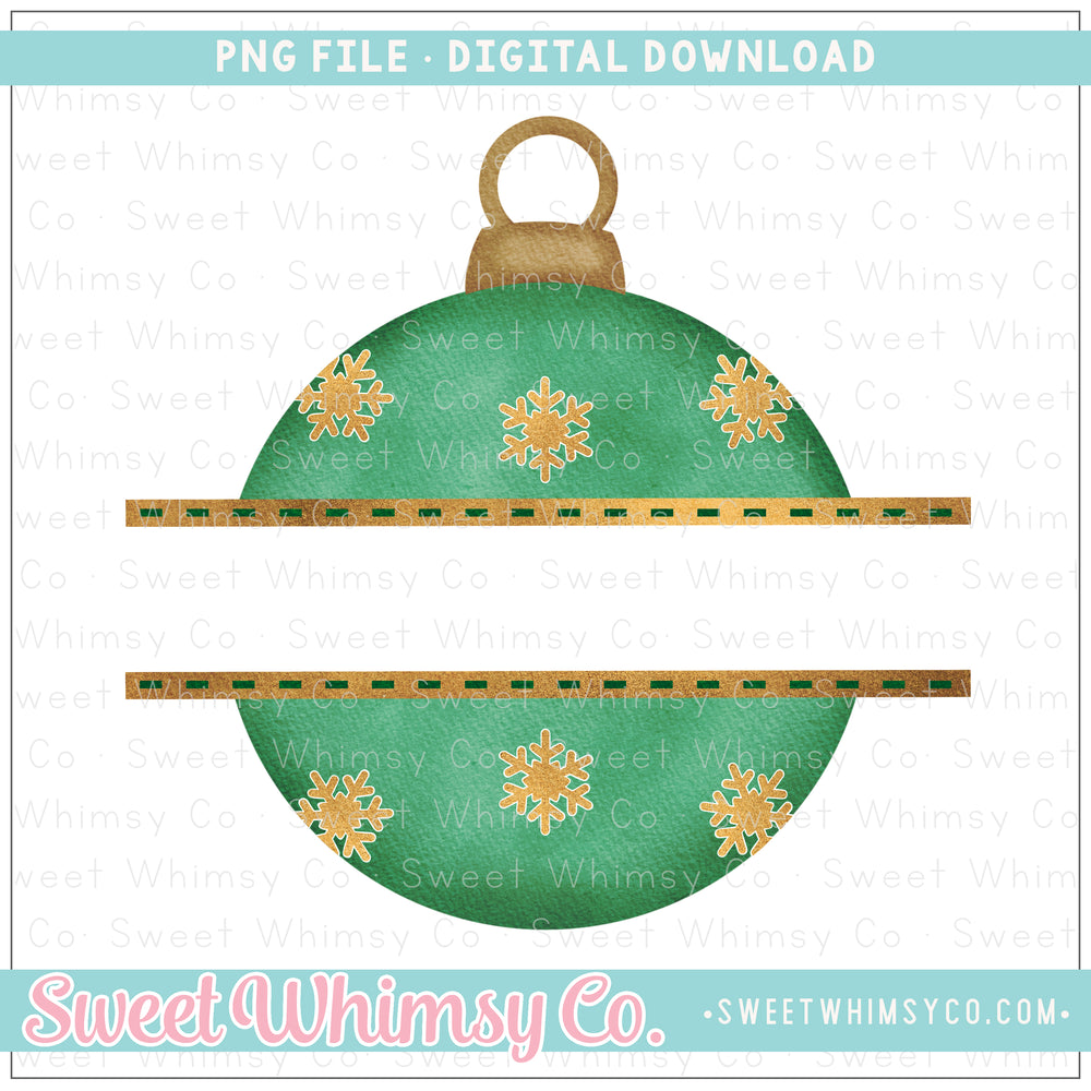Snowflake Ornament Green PNG