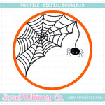 Spider Web Monogram Frame Orange PNG