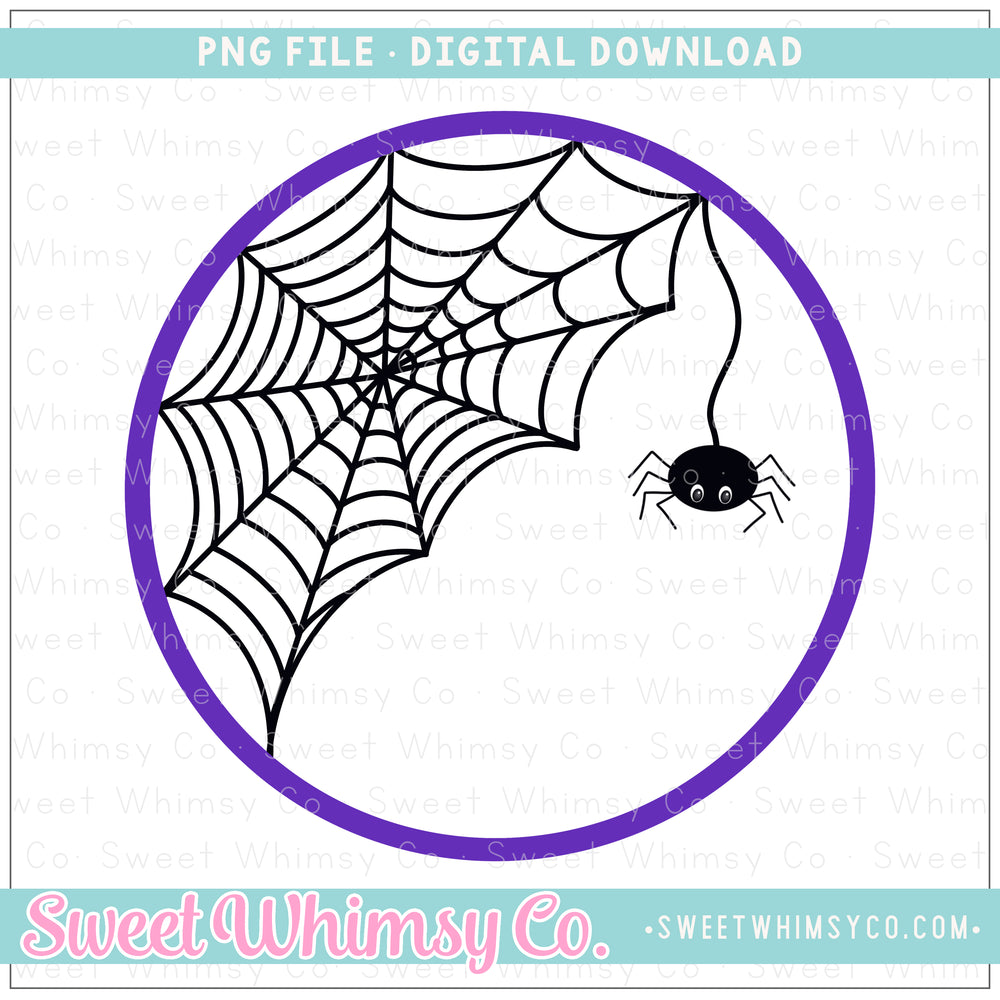 Spider Web Monogram Frame Purple PNG