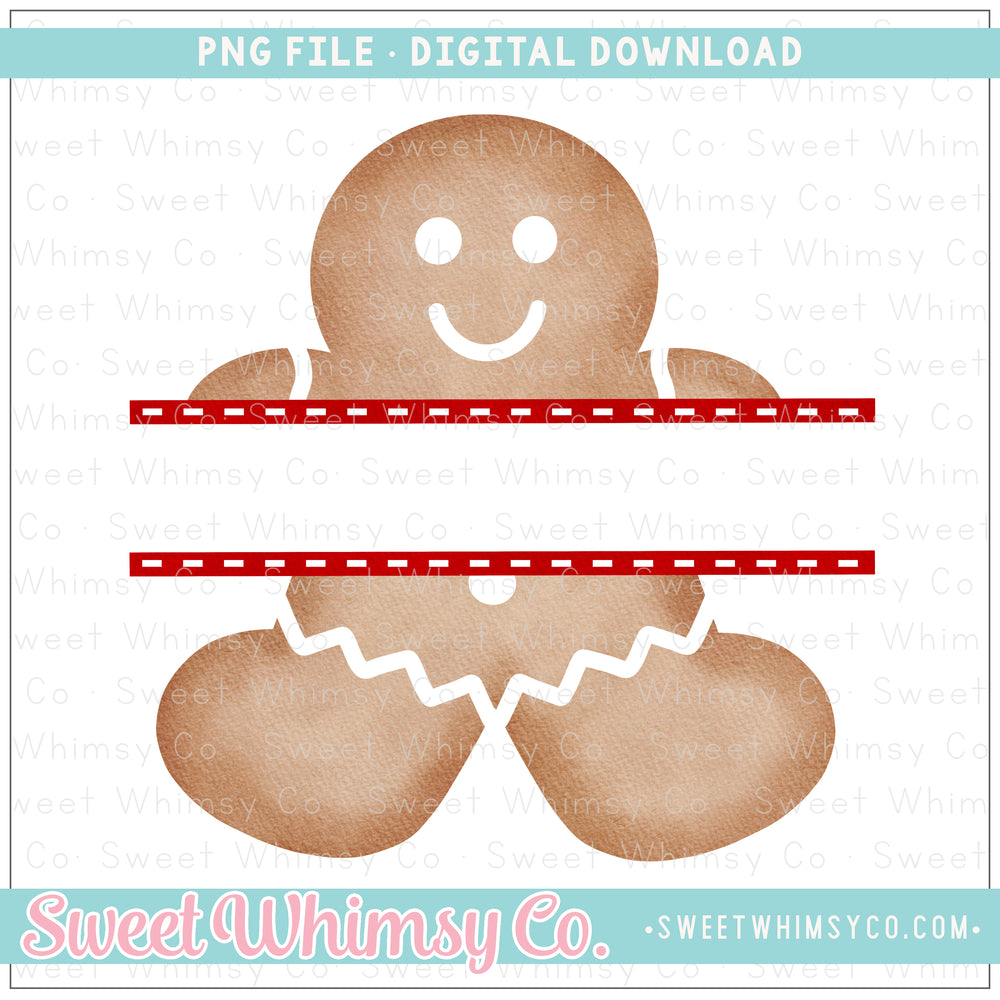 Split Gingerbread Boy PNG