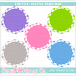 Springtime Buffalo Check Solid Scallop Background Patches PNG