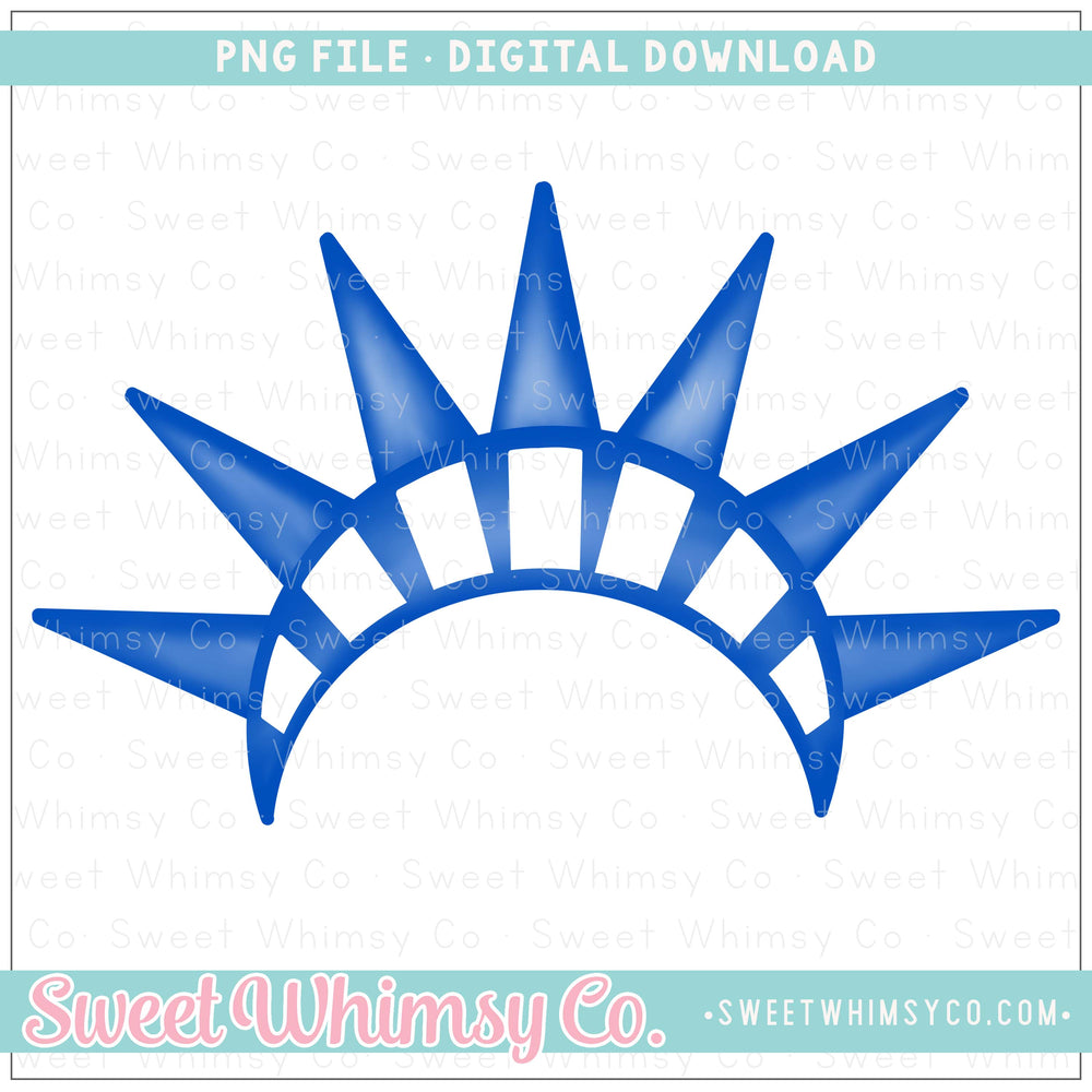 Statue of Liberty Blue Monogram Crown PNG