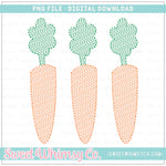 Carrot Trio Faux Stitched PNG