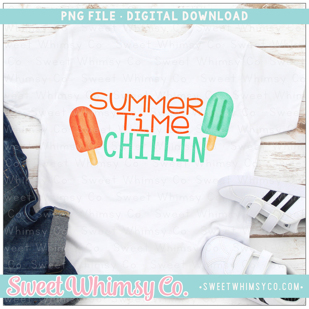 Summer Time Chillin Popsicles Orange PNG