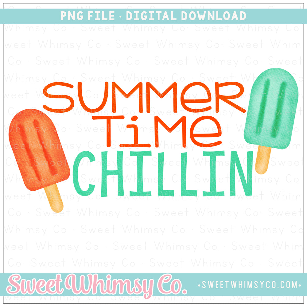 Summer Time Chillin Popsicles Orange PNG