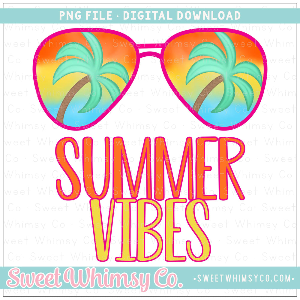 Summer Vibes Sunglasses Pink PNG