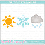 Sun Snow Rain Trio PNG