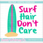 Surf Hair Don't Care Aqua Pink PNG