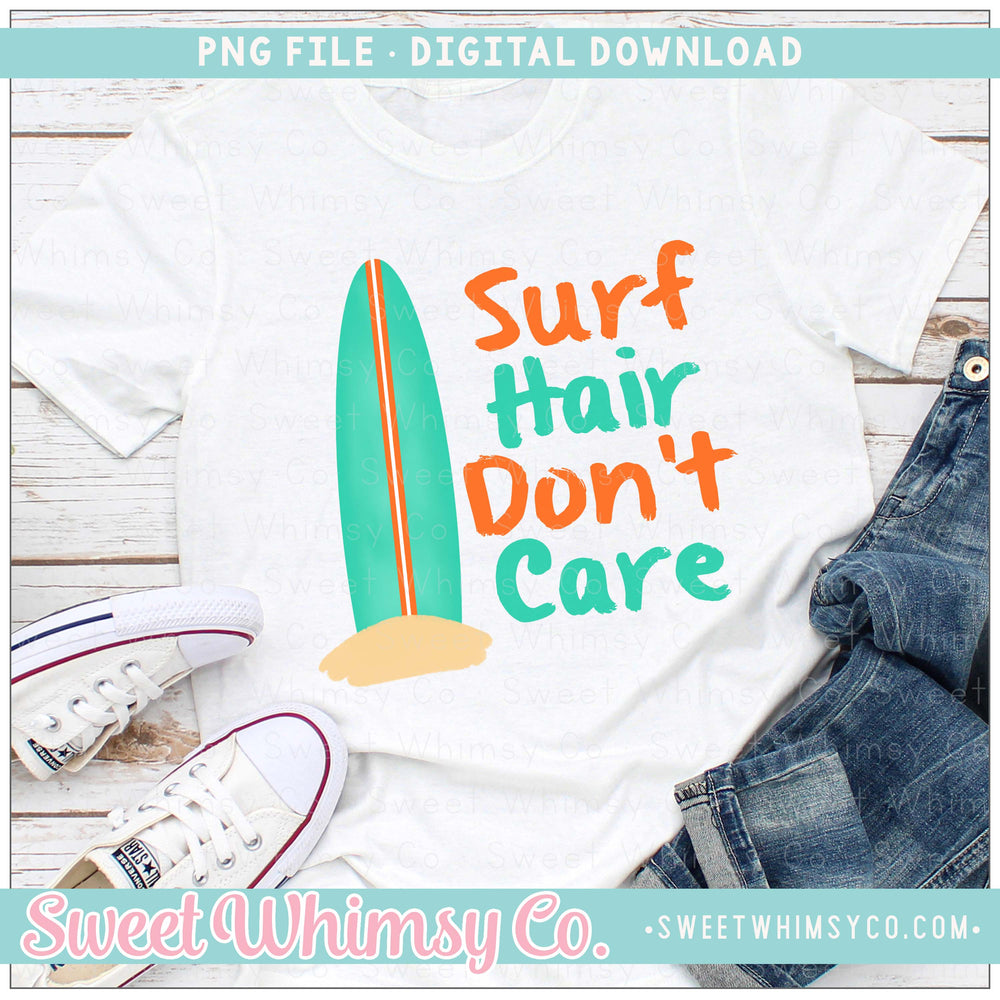 Surf Hair Don't Care Aqua Orange PNG