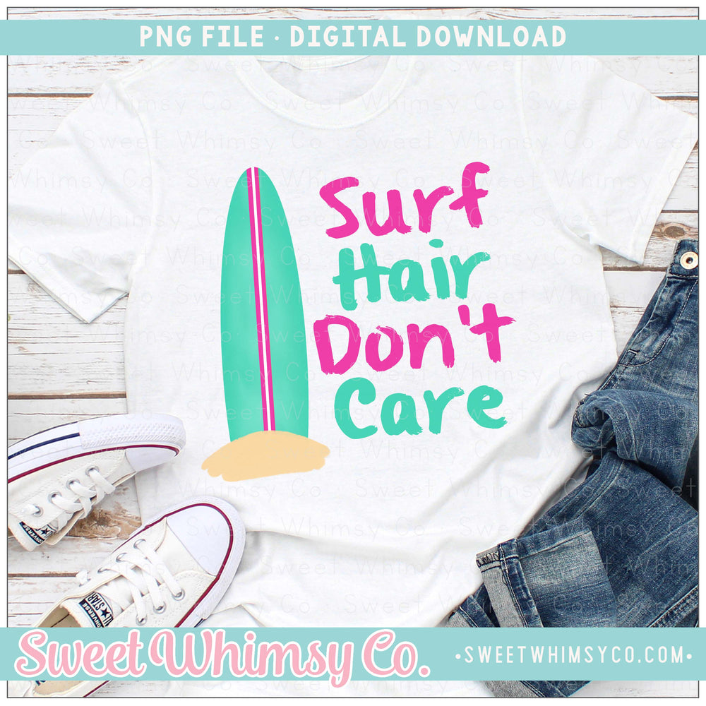 Surf Hair Don't Care Aqua Pink PNG