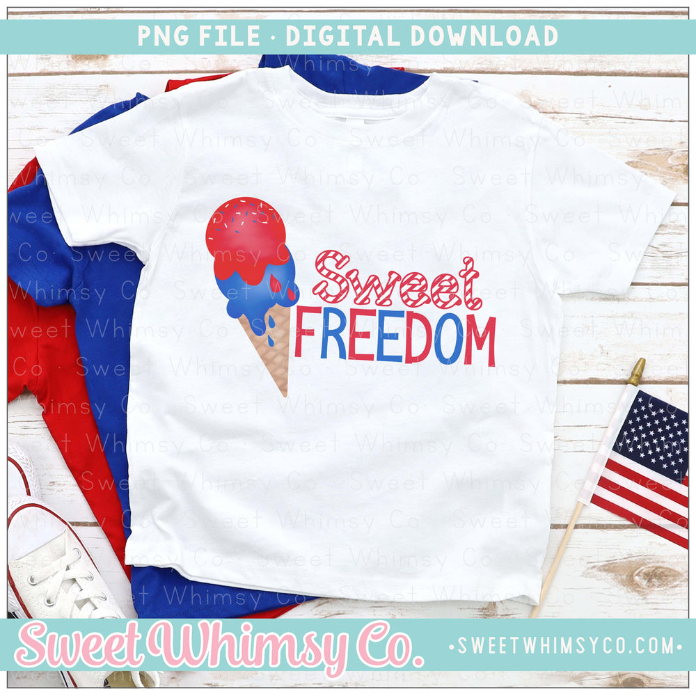 Sweet Freedom Ice Cream Cone PNG