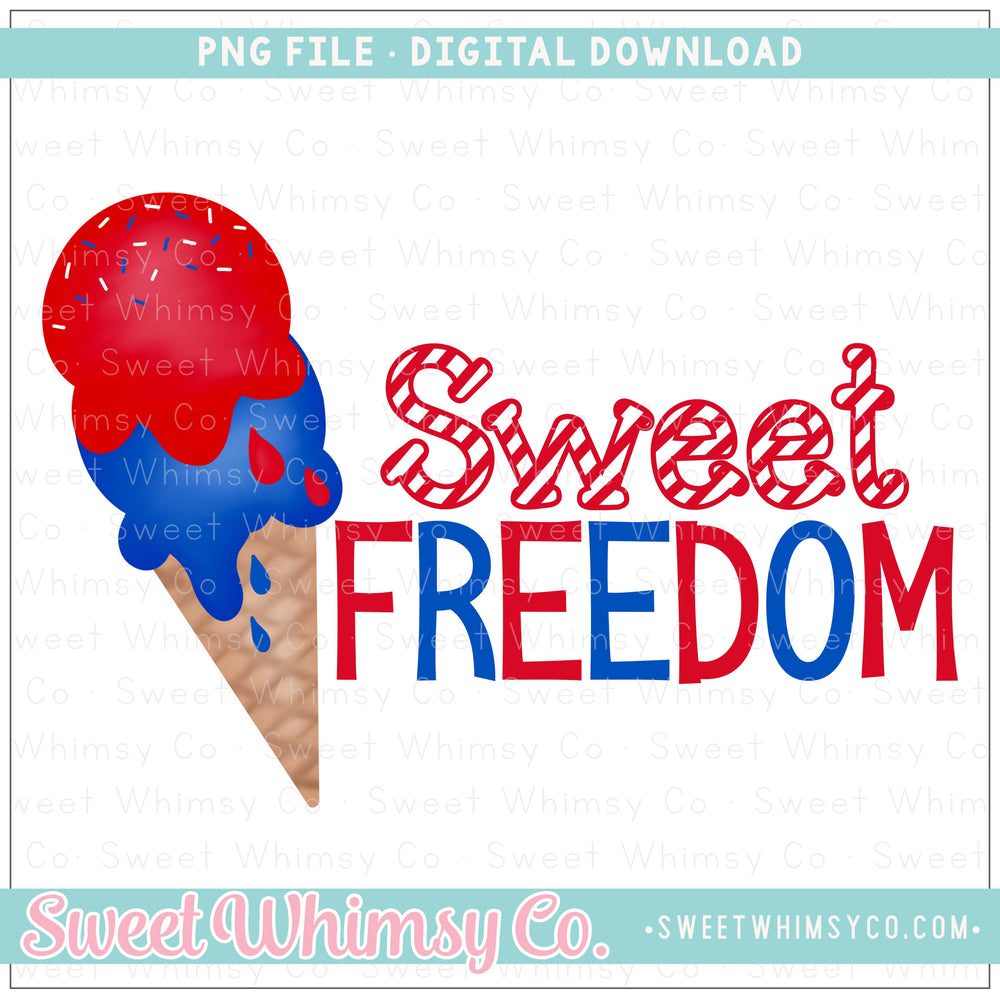 Sweet Freedom Ice Cream Cone PNG