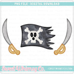 Pirate Swords and Flag Trio PNG