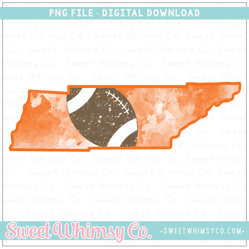 Tennessee Orange & White Football State PNG