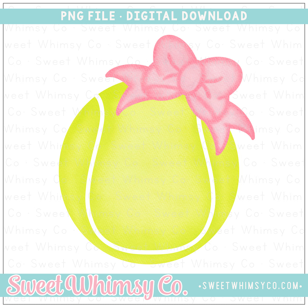 Pink Bow Tennis Ball PNG