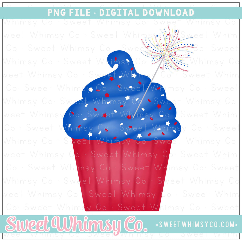 USA Sparkler Cupcake PNG