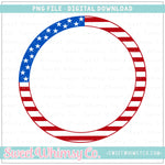 USA Flag Monogram Frame PNG