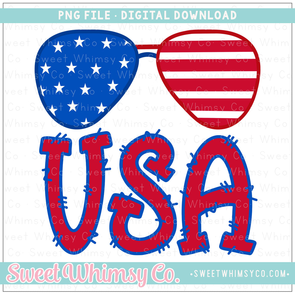 USA Stars & Stripes Sunglasses PNG