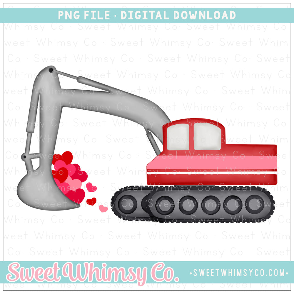 Valentine Hearts Excavator PNG