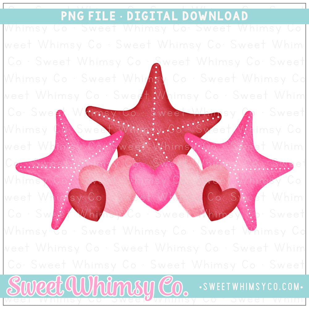 Starfish Hearts Trio PNG